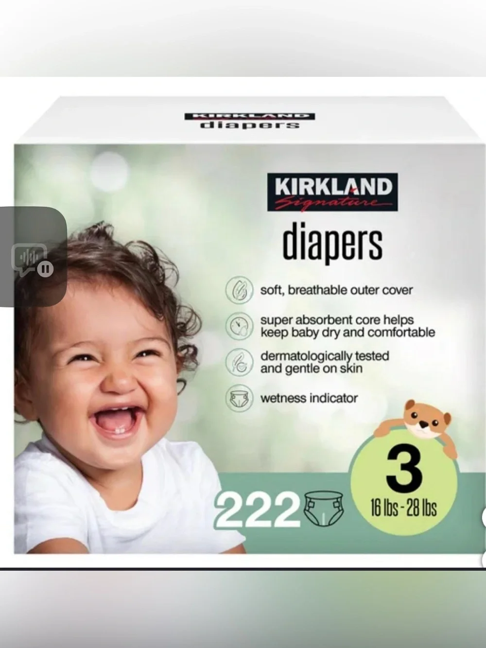 Kirkland Signature Diapers Size 4 — Green and Yellow Pack